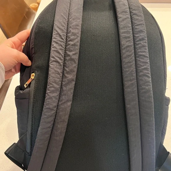 Padded Black Everyday Backpack with Front Zip Pocket - Picture 4 of 6